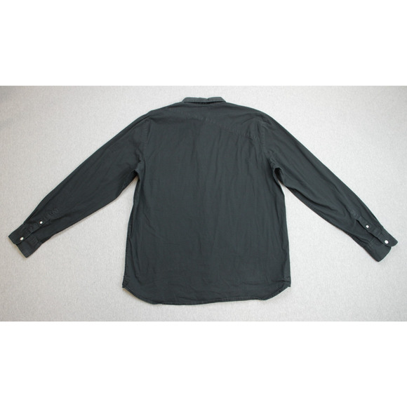 Volcom Shirt Mens Large Black Classic Fit Cotton Blend Stretch Button Up Logo - Picture 2 of 7